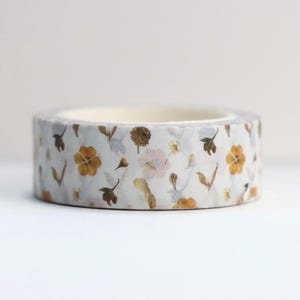 Ruban Washi à fleurs pressées - Ruban de masquage floral - Ruban de planificateur à fleurs