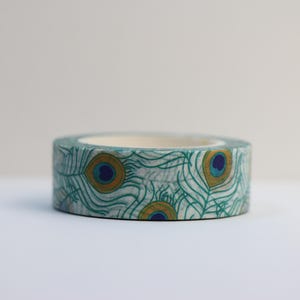 Peacock Feather Washi Tape- Washi tape Art Déco- Belle bande de planificateur Art déco