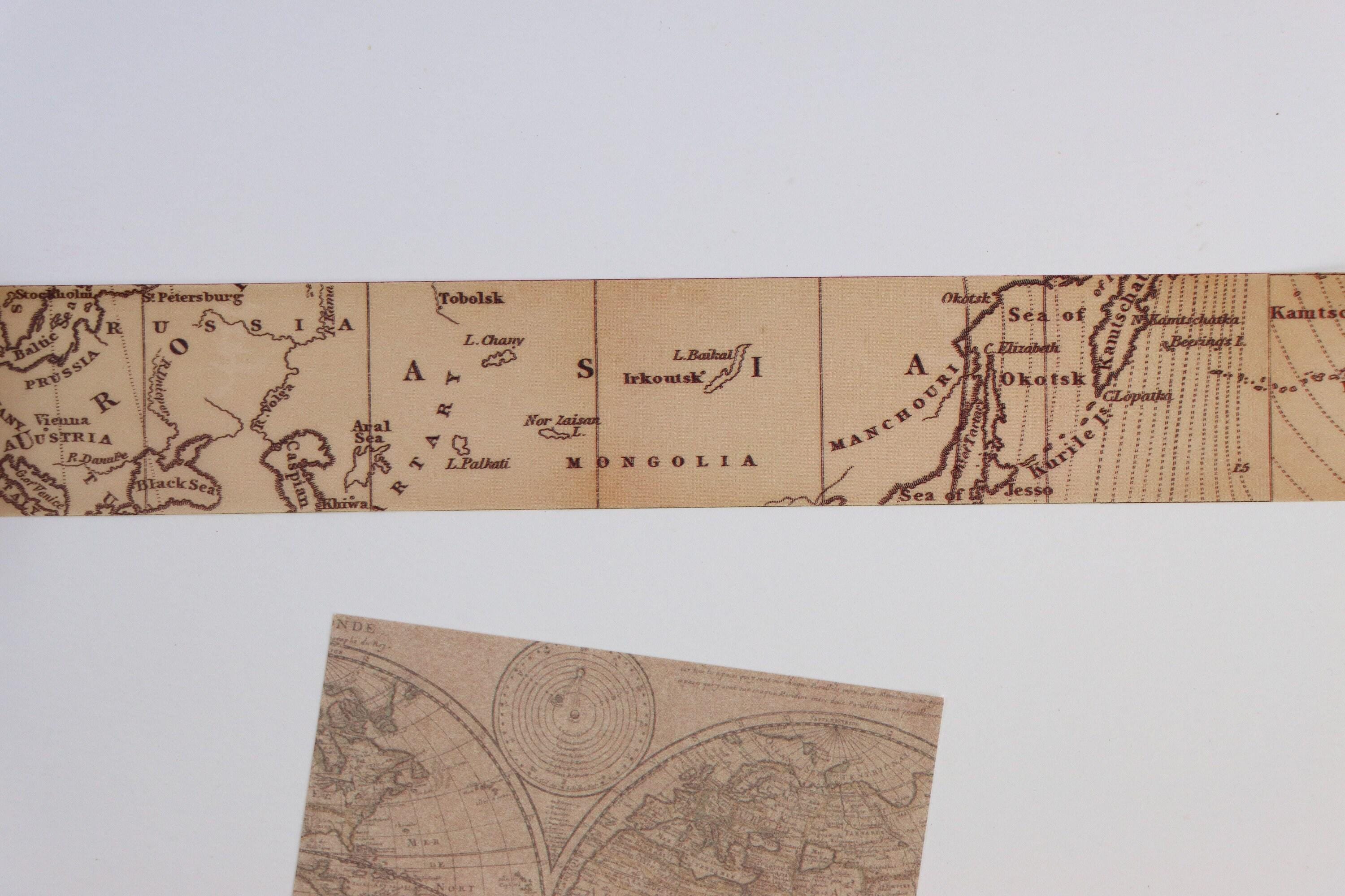 Vintage Map Washi Tape- World Map Deco Tape- Wide Washi Tape- Vintage ...