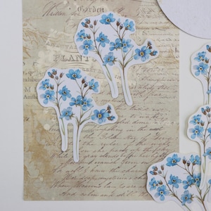 Oubliez-moi pas Flower Sticker Set- Autocollants décoratifs de fleurs- Autocollants de journal