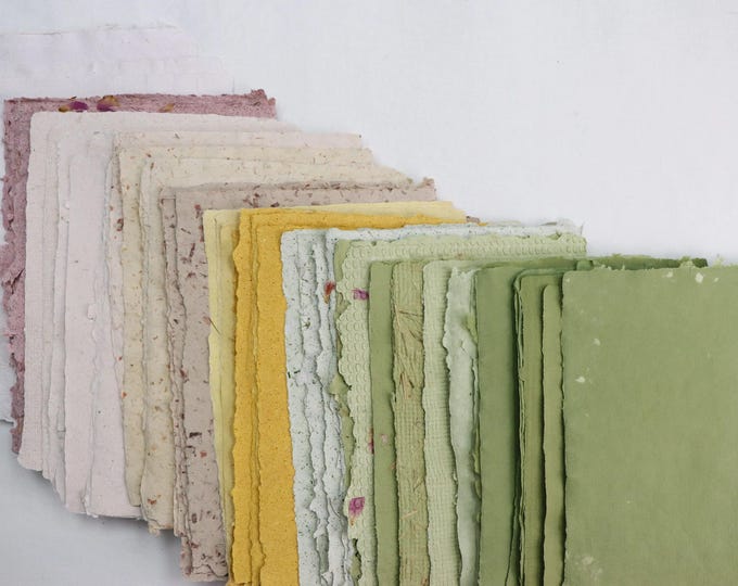 Handmade Recycled Paper- Natural Paper- Ecological Paper- Petal Handmade Paper