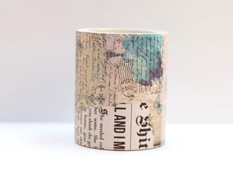 Washi Tape With Butterflies and Vintage Style Text