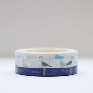 Nastro washi con gabbiani - Nastro washi con mare - Nastro adesivo con uccelli - Nastro washi con gabbiani sulla costa - Nastro washi con uccelli sulla spiaggia