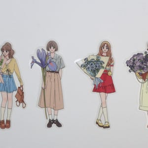 Stickers voor meisjes met bloemen - Lifestyle stickerset - Journal Deco - Bullet Journal voor meisjes - Casual modemeisjes met bloemen