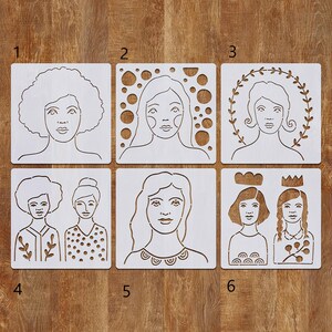 Set di stencil per bambole di carta - Bambole di carta per decorare il tuo diario