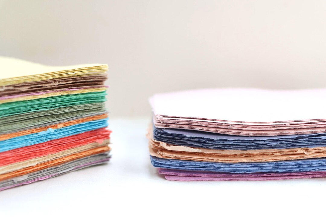 Handmade Paper Large Handmade Paper- Large Assortment of Colors of Handmade Paper- Homemade ...