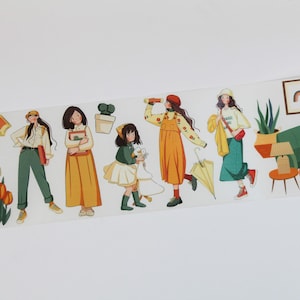 Urban Fashion Girl Washi Tape- Street Lifestyle Washi Tape Sticker of Girls- Street Lifestyle Journal Deco- Fashion Girls Stickers