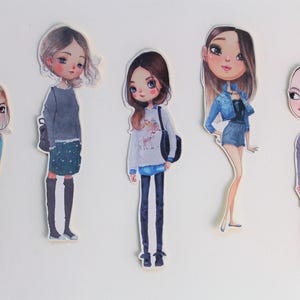 10 adesivi per ragazze - Adesivi per ragazze di moda urbana - Set di adesivi per lo stile di vita di strada - Adesivi decorativi - Decorazione del diario dello stile di vita di strada