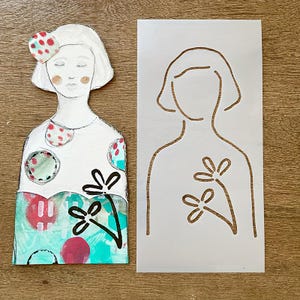 Set di stencil per bambole di carta - Bambole di carta per decorare il tuo diario