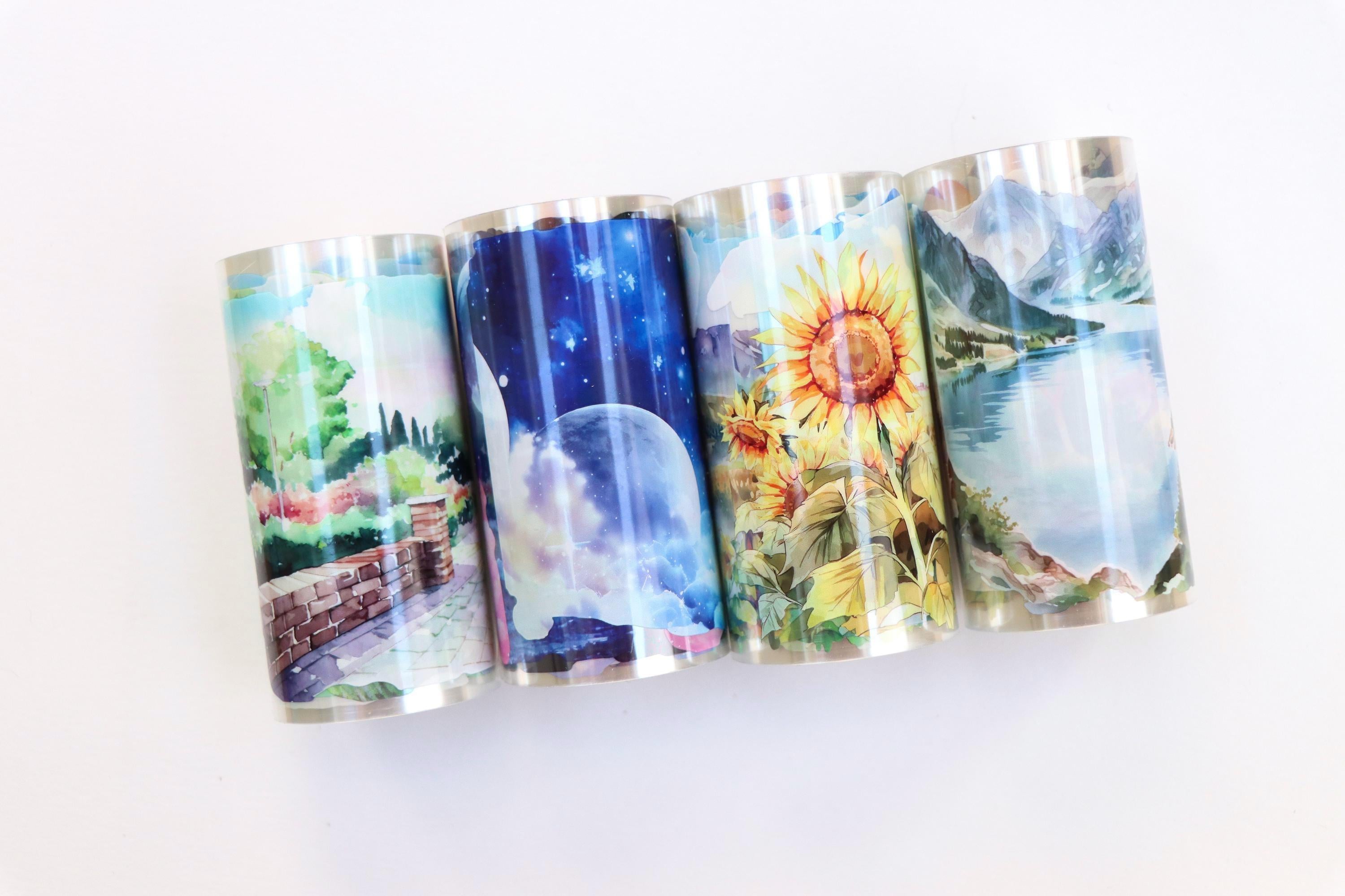 Landscape Washi Tape Set- Nature Washi Tape- Starry Sky Washi Tape