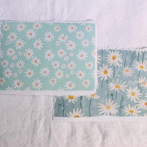 Recycled Handmade Paper Pack- Floral Handmade Paper Set- Daisy Paper Set