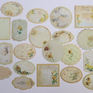 Set di adesivi decorativi con fiori in carta stile vintage da 20 pezzi