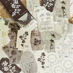 Floral Sticker Set - Vintage Set von Blumen und Pflanzen - Life Planner - Scrapbooking Ephemera