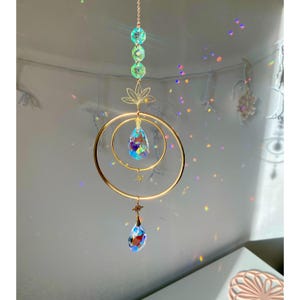 Suncatcher for Window, Hanging Crystal Sun Catcher, Bohemian decor, Her Birthday, Boho Home decor, Rainbow Prism, Window Glass Hanger