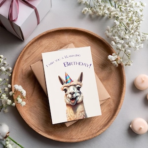 Lama Geburtstagsgeschenk Karte, alles Gute zum Geburtstag Gruß-Karte Lustige druckbare Geburtstags-Postkarte, sofortiger Download Lama-Zing Geburtstagskarte