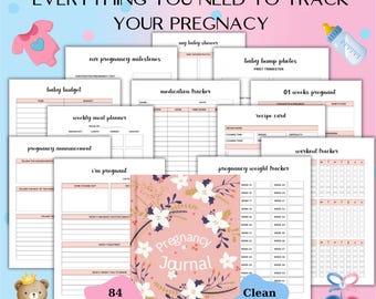 Zwangerschapsdagboek | Afdrukbare planner | Baby hobbeltracker | Zwangerschapsmijlpalen | Herinneringsboek| Dagboek in verwachting van moeder | Zwangerschapsplanner |