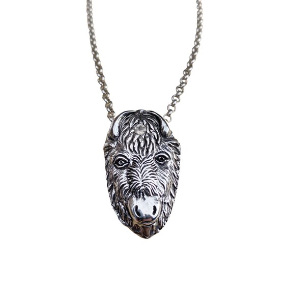 Sterling Silver Buffalo with third-eye pendant