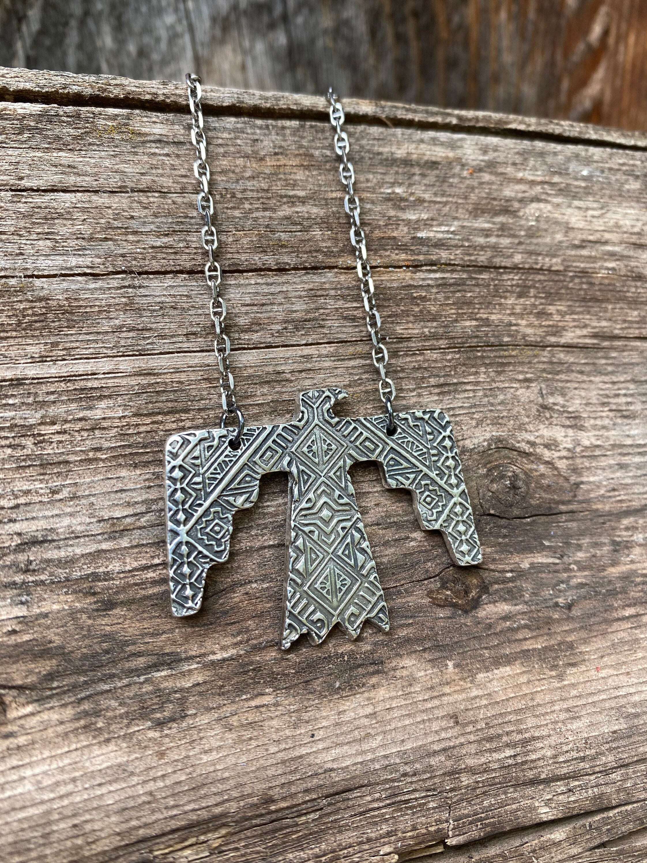 Sterling Silver Thunderbird Necklace Etsy