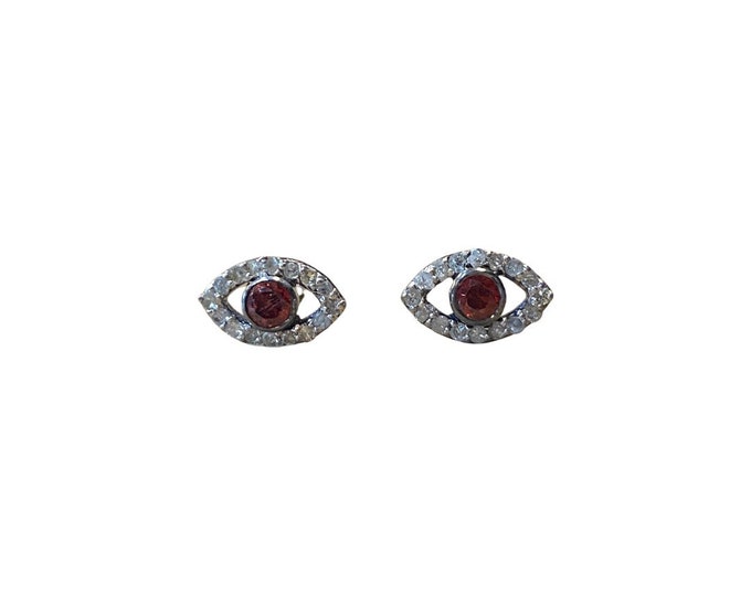 Diamond  & garner eye Post Earrings