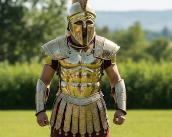 Greek Commander Brass Armor Set – Wearable Ancient Warrior Costume