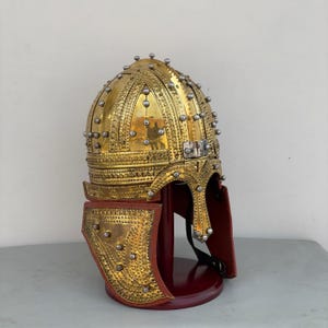 Medieval Knight Brass Cavalry Helmet – Roman Deurne Inspired Vendel Style Cosplay Armor