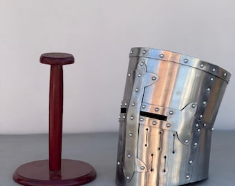 Casque de croisé, acier de calibre 18, réplique de chevalier templier médiéval