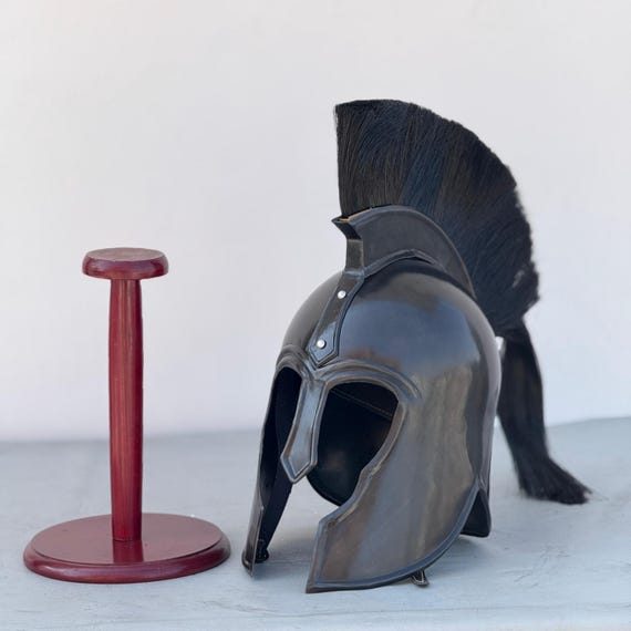 Black Knight Medieval Helmet with Plume - Cosplay Armor, Gift