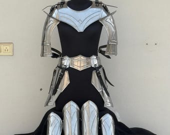 Handgefertigte Stahl Lady Rüstung – Mittelalter Cosplay, LARP Kostüm