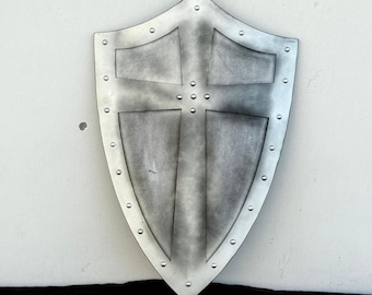 Handmade Grey Templar Shield | Medieval Knight Replica, Crusader Armor