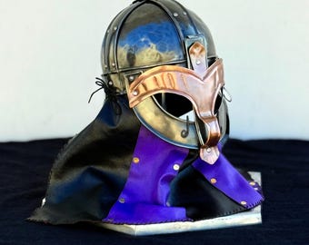 Elmo vichingo in acciaio calibro 18 fatto a mano – Replica norrena indossabile