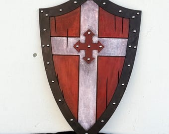 Handmade Red Templar Shield | Medieval Knight Crusader Replica