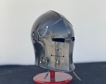 Medieval Knight Steel Barbuta Helmet - LARP Cosplay, Renaissance Fair