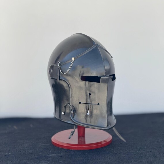 Medieval Knight Steel Barbuta Helmet - LARP Cosplay, Renaissance Fair