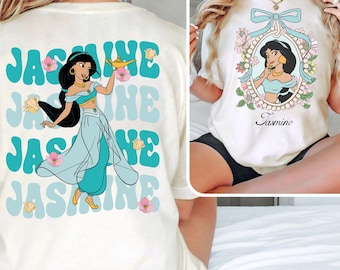 Retro Comfort Colors Disney Jasmine Shirt, Coquette Disney Princess Shirt, Disney Girl Trip Shirt, Disney Group Shirt, Disney Trip 2025 Tee