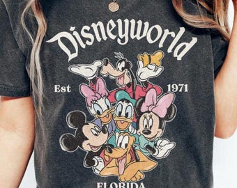 Vintage Disneyworld Florida Shirt, Disneyworld Est 1971 Shirt, Disney Vacation Shirt, Mickey And Friends Trip Shirt, Retro Walt Disney Shirt