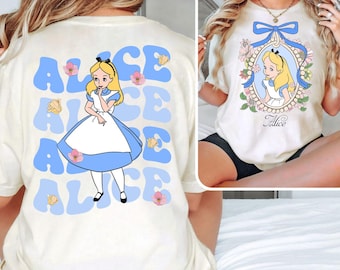 Retro Comfort Colors Disney Alice Shirt, Coquette Disney Princess Shirt, Disney Girl Trip Shirt, Disney Group Shirt, Disney Trip 2025 Shirt
