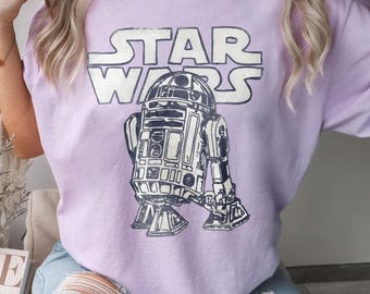 Maglietta vintage retrò Star Wars R2-D2, maglietta Disney Star Wars Comfort Colors, maglietta Star Wars, Star Wars Una nuova speranza sbiadita, maglietta Disneyworld