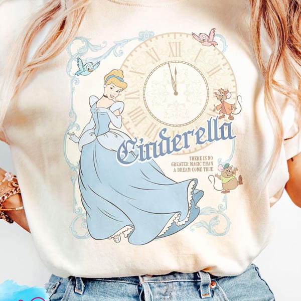 Retro Disney shirt Assepoester, A Dream Is A Wish Your Heart Makes shirt, Disney vakantie T-shirt, shirt Assepoester, shirt Disney prinses
