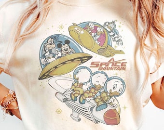 Vintage Mickey And Friends Space Mountain Comfort Colors Shirt, Disney Space Exploration Shirt, Disneyland Family Shirt, Disney Trip Shirt