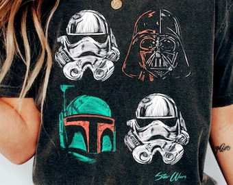 Star Wars: A New Hope Chalk Masks T-Shirt, Retro Darth Vader & Stormtrooper Tee, Vintage Galaxy's Edge Shirt, Star Wars Fan Gift