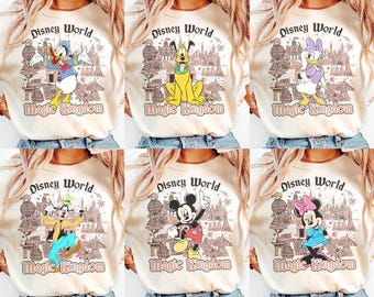 Disney World Magic Kingdom Family Shirts, All Characters Matching Tee, Mickey And Friends Group Shirt, Disneyland Family Vacation 2025