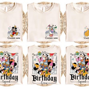 パーソナライズされたディズニーバースデーシャツ、最高の誕生日、ディズニーバースデーボーイガール、ディズニーバースデースクワッド、ミッキー＆フレンズバースデートリップTシャツ