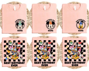 Camiseta de cumpleaños de Disney personalizada, camiseta familiar de cumpleaños de Disney, equipo de cumpleaños de Disney, viaje de cumpleaños de Mickey y sus amigos, el mejor cumpleaños de todos los tiempos