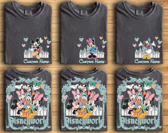 Camiseta personalizada de Mickey y sus amigos de Disneyworld, camisetas retro de Disney Family 2025, camiseta retro de viaje a Disneyworld, camiseta de vacaciones familiares de Disney
