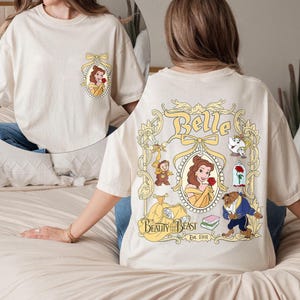 Kokette Bögen Disney alle Prinzessinnen Charaktere Shirt, Mädchen Disney Trip Tee, Prinzessin Schloss, Aschenputtel Schneewittchen Ariel Belle Rapunzel Tee Bild 5