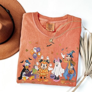 Retro Mickey And Friends Halloween Shirt, Disney Halloween Party Shirt, Cute Disney Fall Shirt, Halloween Trip Shirts, Trick Or Treat Shirts
