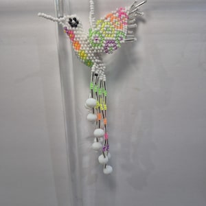 Handmade Beaded colorful Hummingbird Ornament made in Chiapas & Guatemala