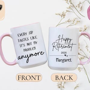 Personalized Retirement Coffee Mug, Happy Retirement, Custom Gift