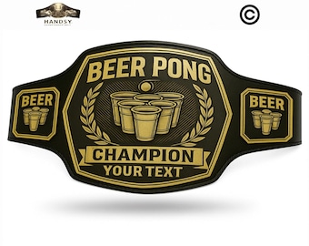 Custom Beer Pong Championship Belt – Personalized Trophy Belt for Beer Pong Winners – Customizable Belt for Beer Pong Tournaments & Events
