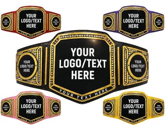 Custom Championship Wrestling Belt: Personalized Heavyweight Trophy with Logo & Name